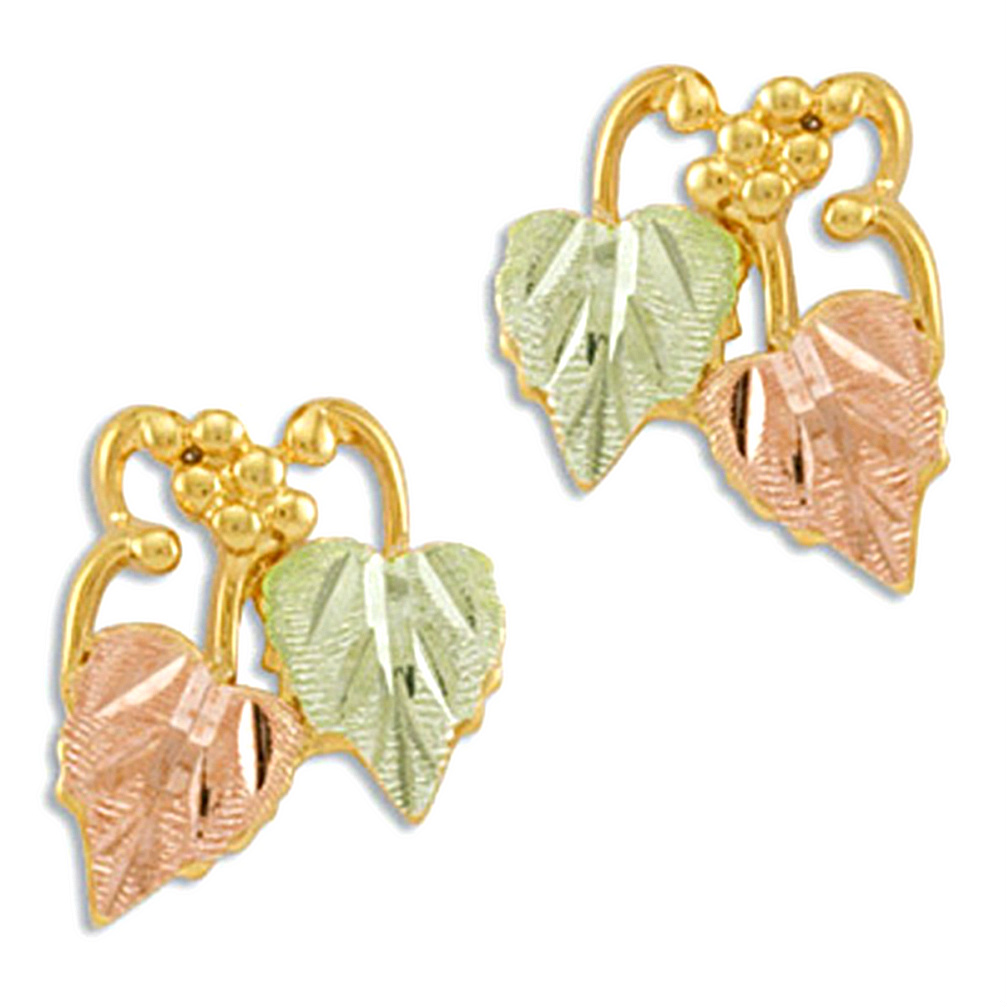 Black Hills Gold 10k Yellow Gold Earrings. 