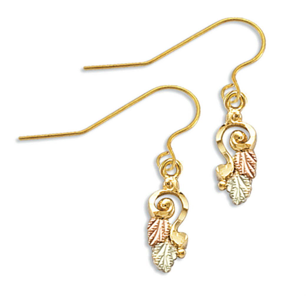 Black Hills Gold 10k Yellow Gold Earrings. 