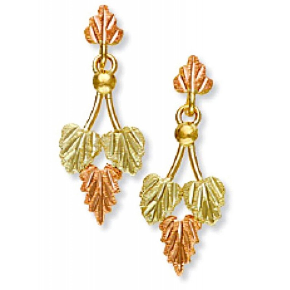 Black Hills Gold 10k Yellow Gold Earrings. 