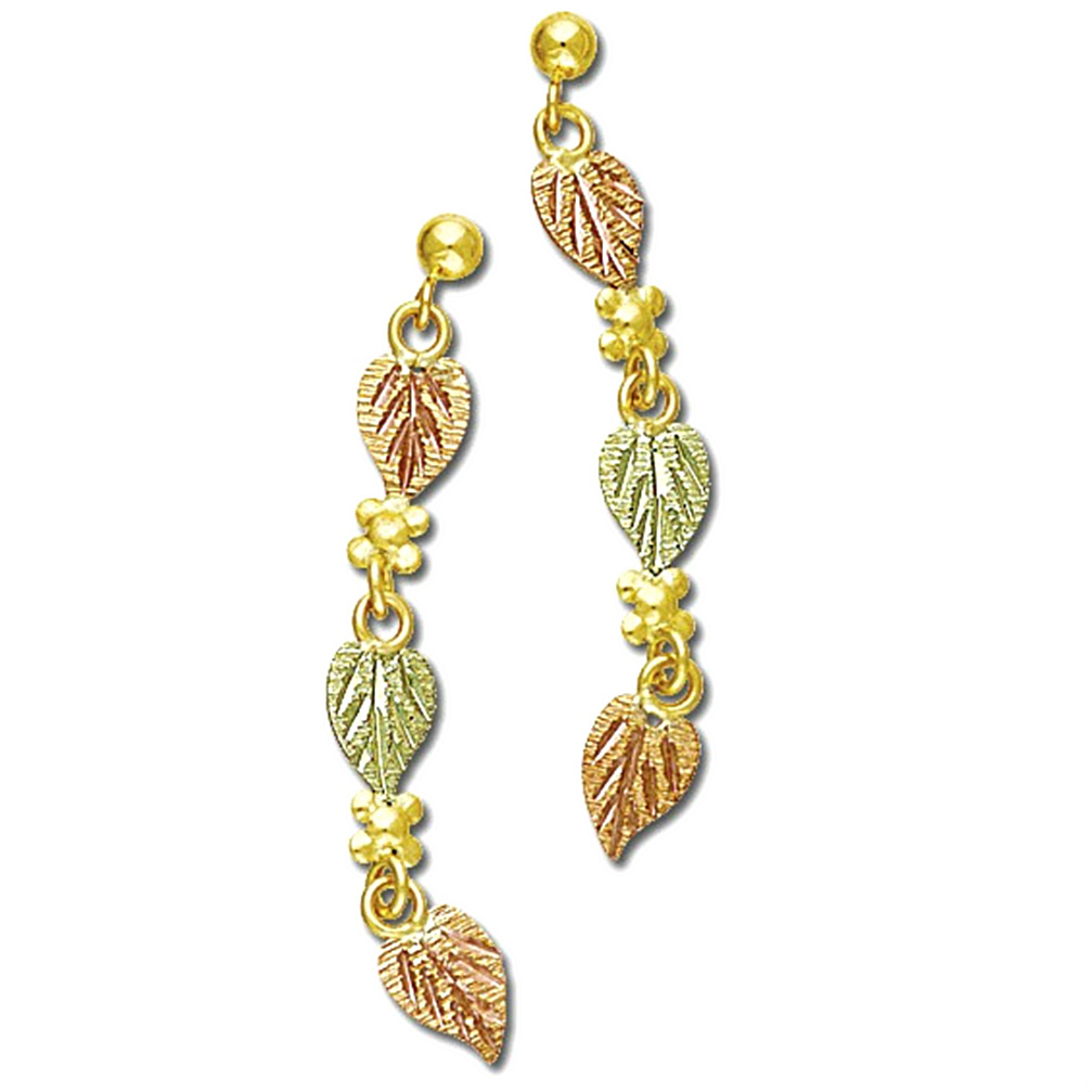 Black Hills Gold 10k Yellow Gold Earrings. 