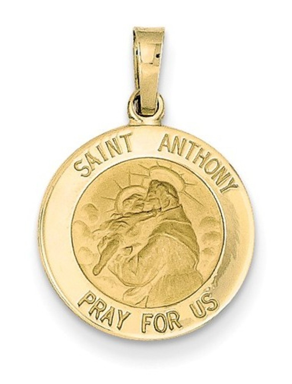 14k Yellow Gold Saint Anthony Medal Charm (24X15 MM)