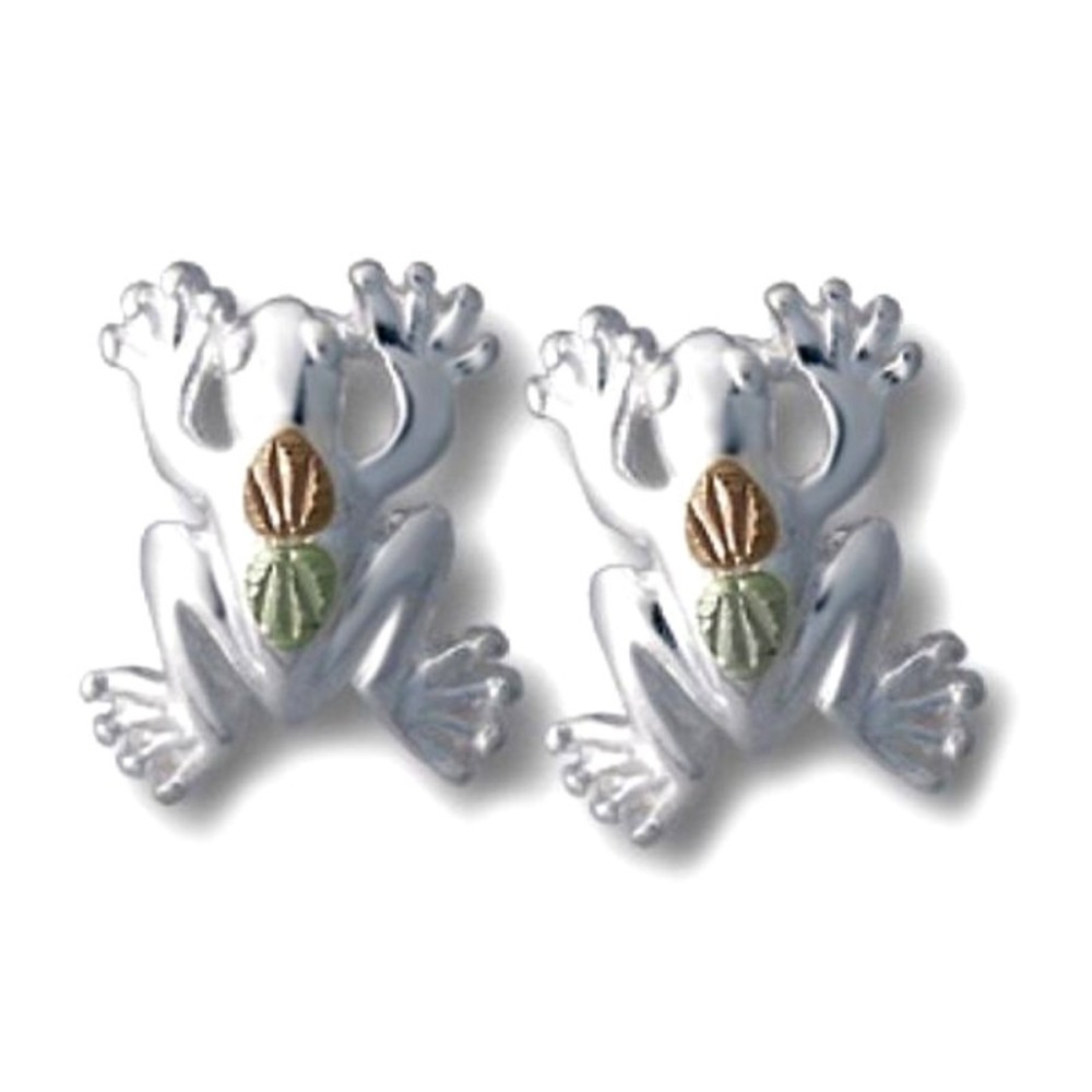 Petite Frog Post Earrings, Sterling Silver