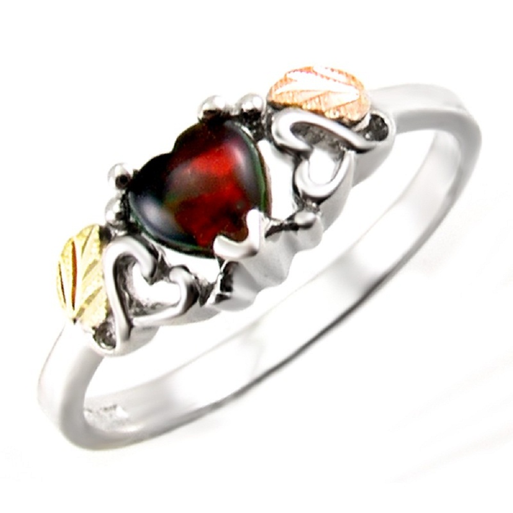 Opal Ring, Black Hills Gold motif. 