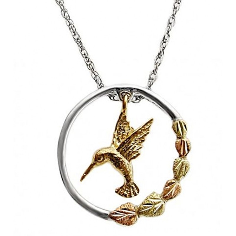 Circle Pendant with Hummingbird Necklace