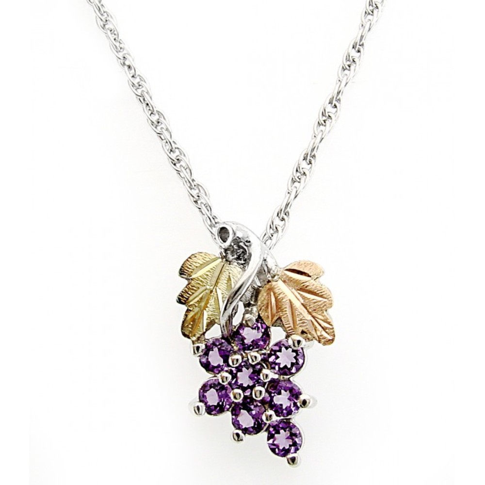 Lab Created Amethyst Grapes Pendant Necklace