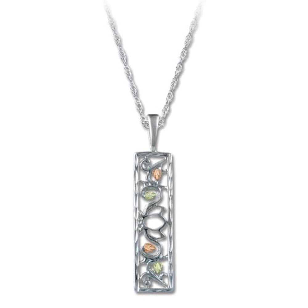 Vertical Rectangular Pendant Necklace,