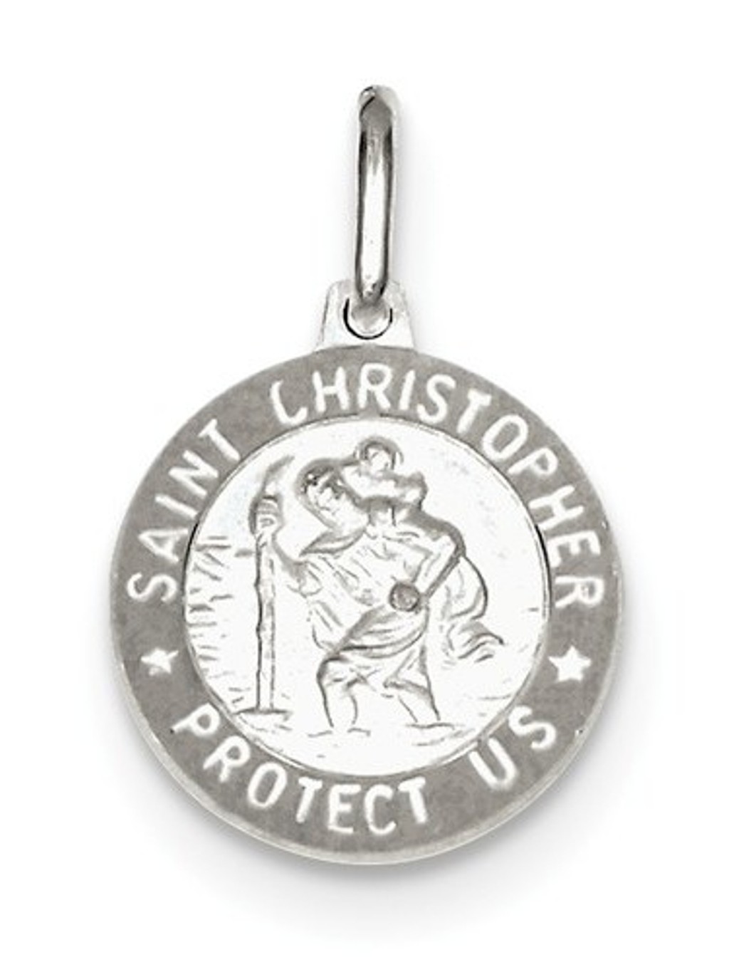 Sterling Silver Saint Christopher Medal Charm Pendant (23X15 MM)