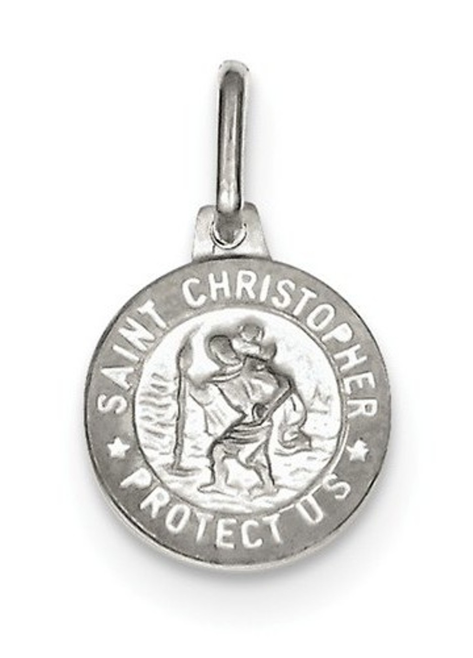 Sterling Silver Saint Christopher Medal Charm Pendant (20X11 MM)