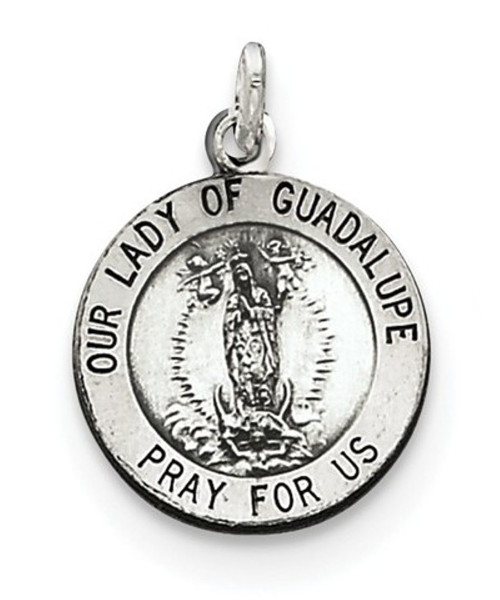 Sterling Silver Our Lady of Guadalupe Medal (25X17MM)
 img title=