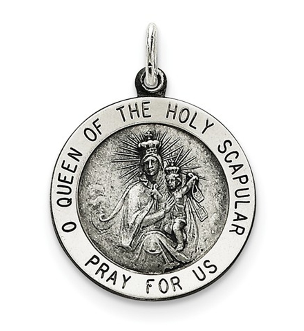 Sterling Silver Queen Of The Holy Scapular Medal