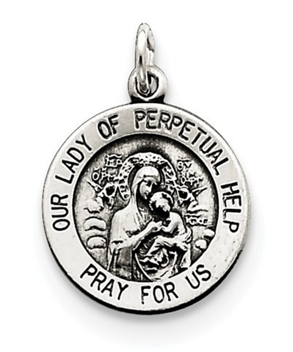 Sterling Silver Our Lady Of Perpetual Help Medal (20X15MM)