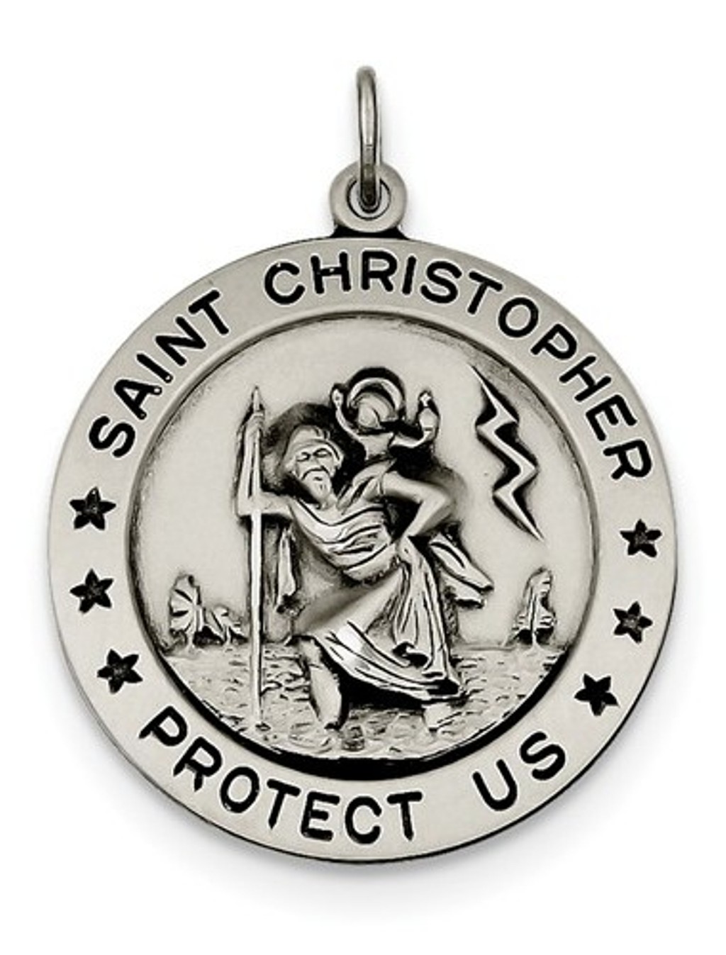 Sterling Silver St. Christopher Medal (31X26MM )