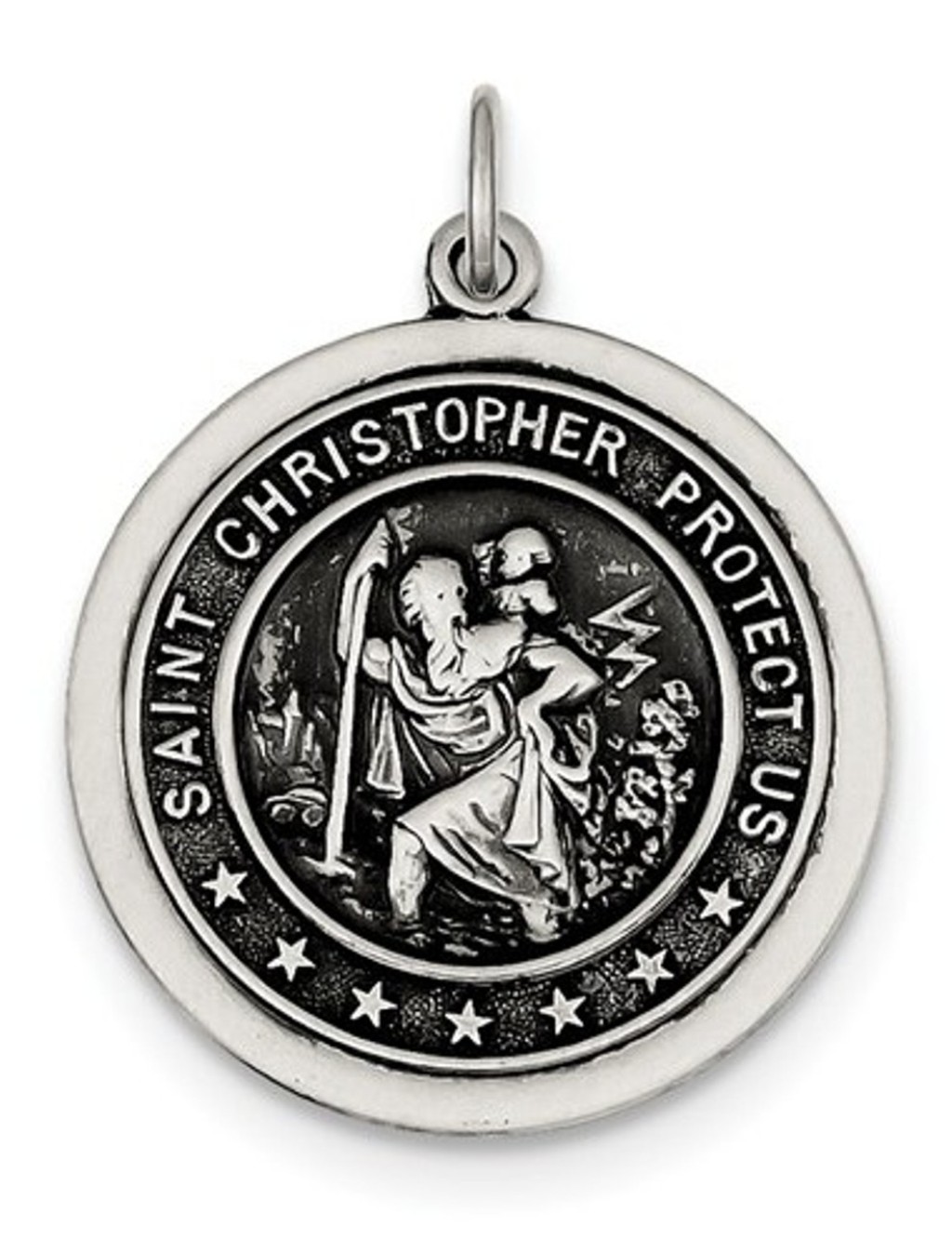 Sterling Silver St. Christopher Medal (32X25MM)