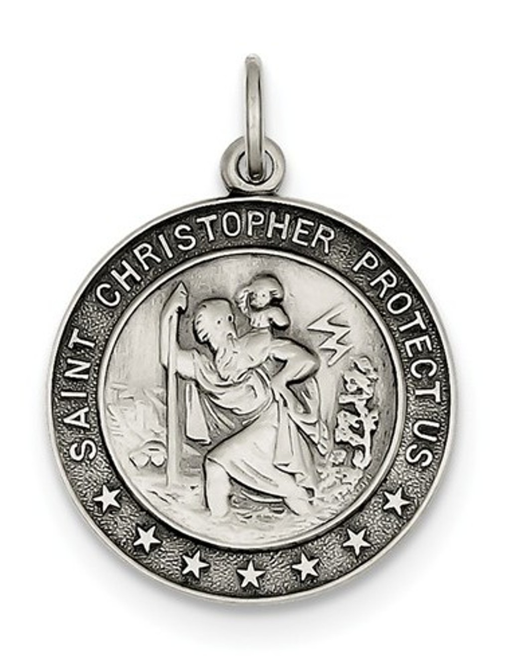 Sterling Silver St. Christopher Medal (31X21MM)