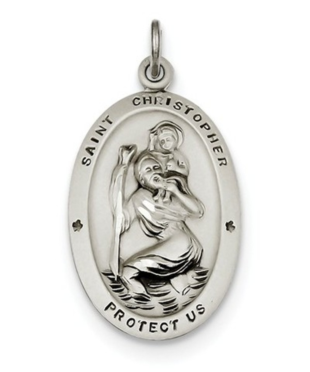 Sterling Silver St. Christopher Medal (30X15MM)