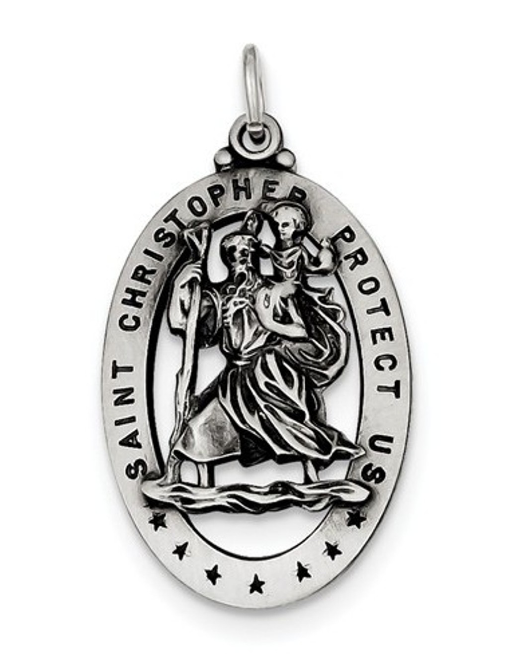 Sterling Silver St.Christopher Medal (36X22MM)