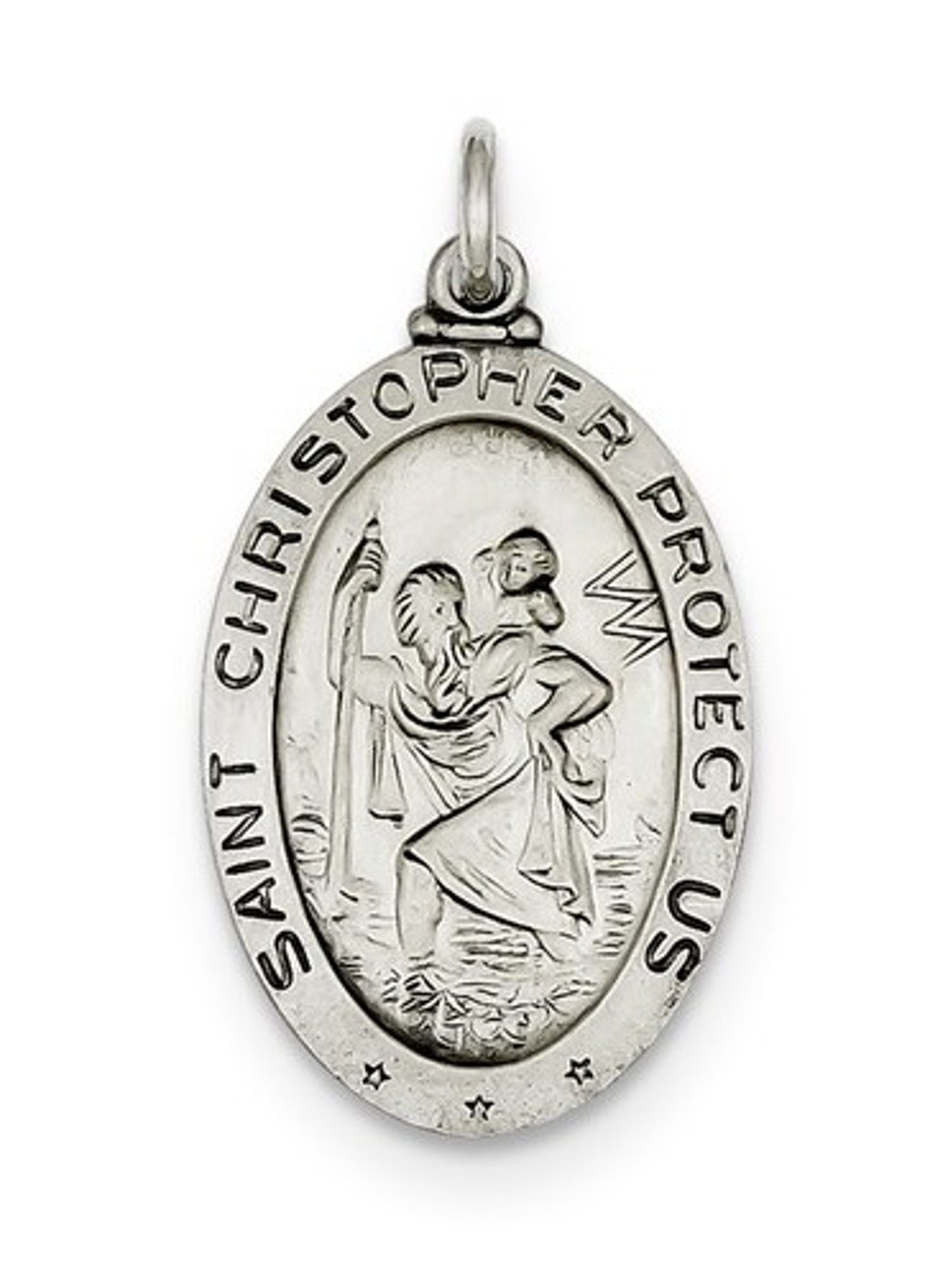 Sterling Silver St. Christopher Hockey Medal (30X15MM )