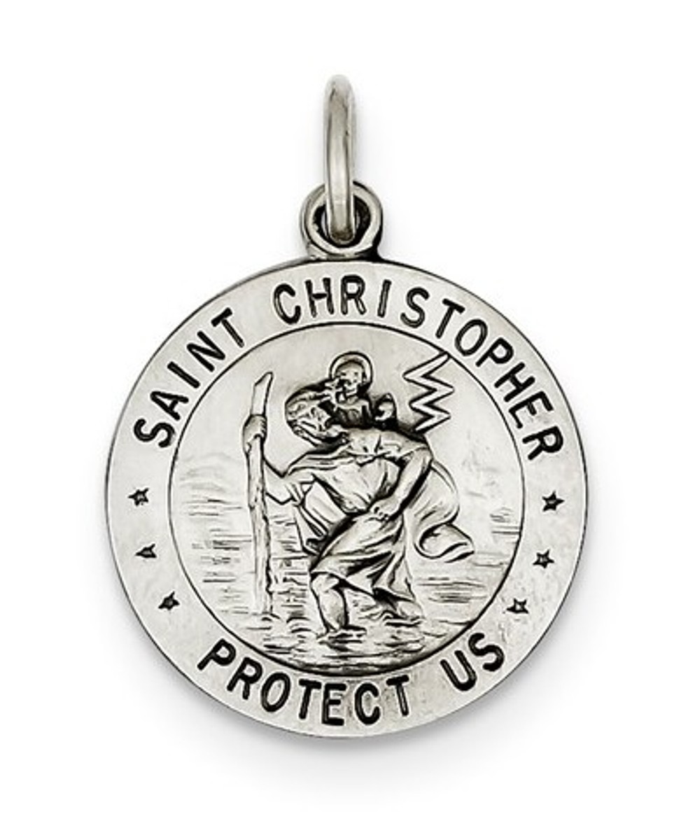 Sterling Silver St. Christopher Soccer Medal (23X18MM)