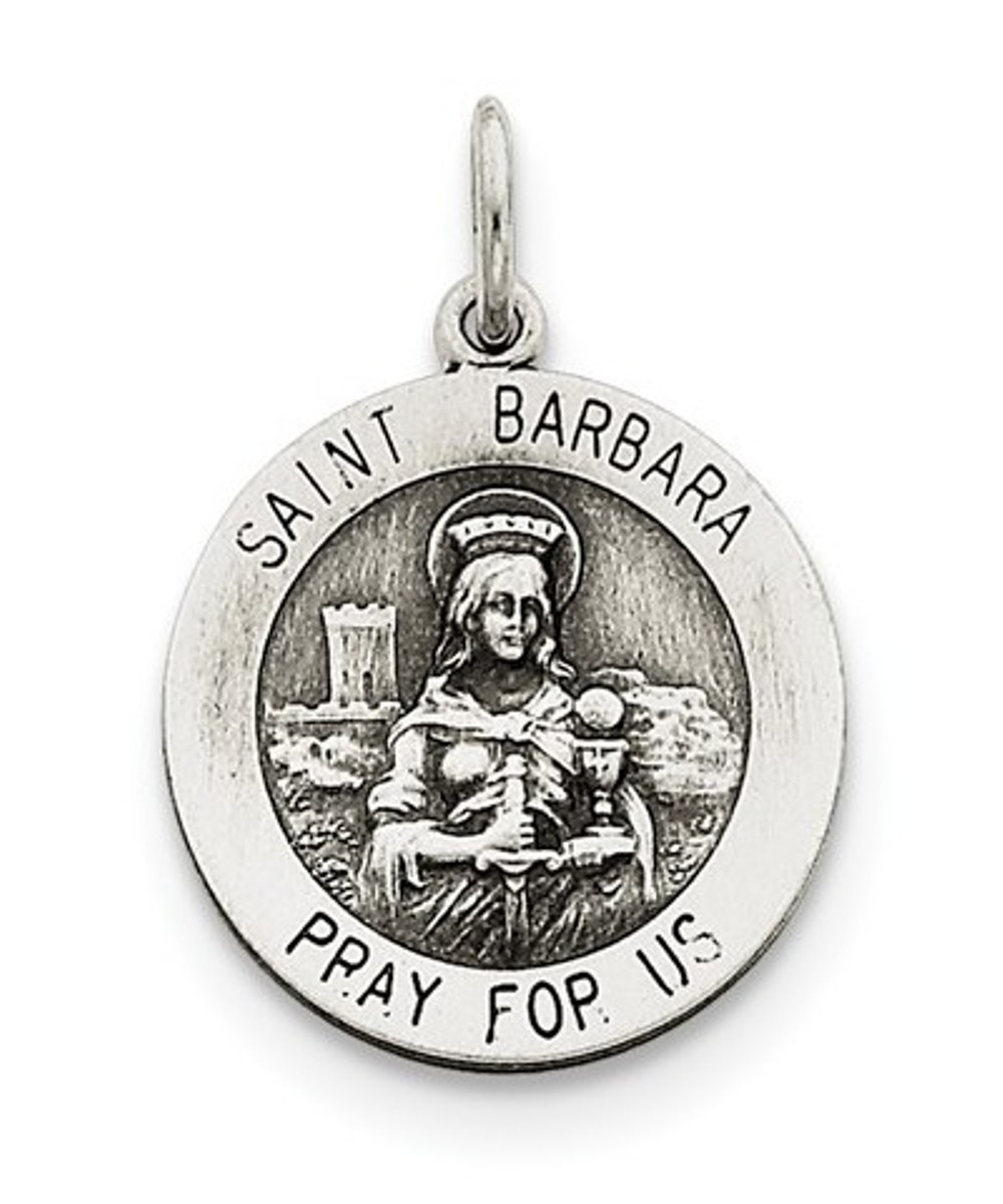 Sterling Silver St. Barbara Medal (26X20MM)