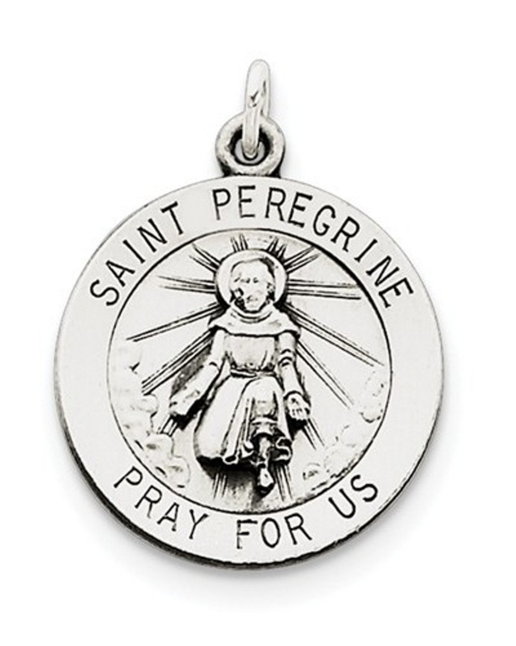 Sterling Silver St. Peregrine Medal (28X20MM)