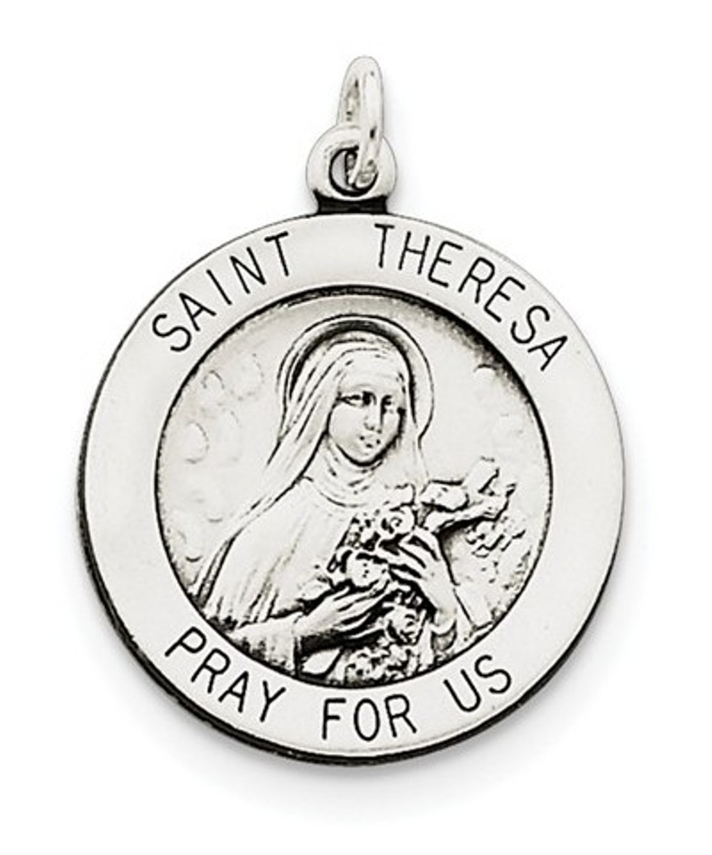 Sterling Silver St.Theresa Medal (25X20MM)