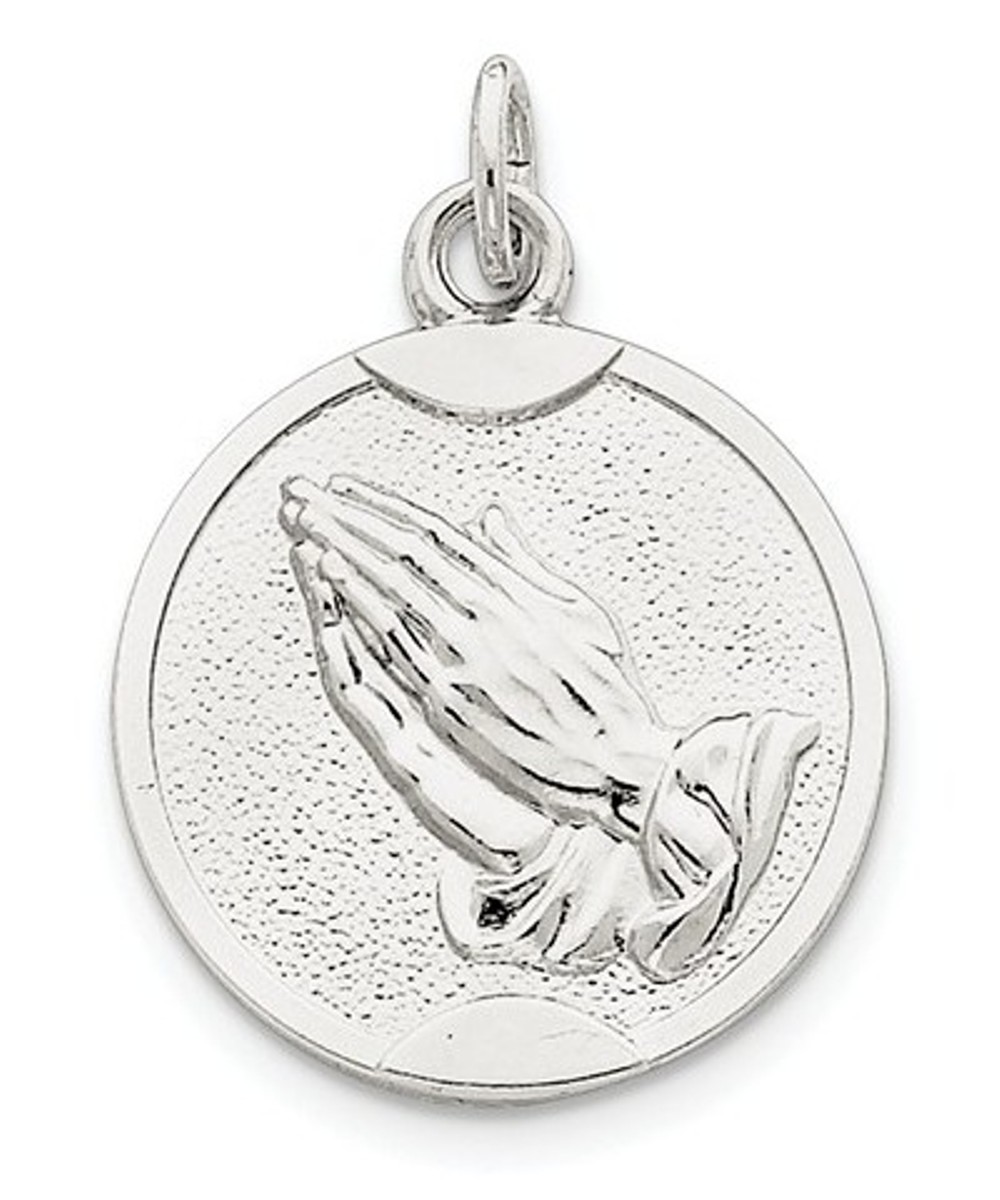 Sterling Silver Praying Hands Medal (30X20MM)
 