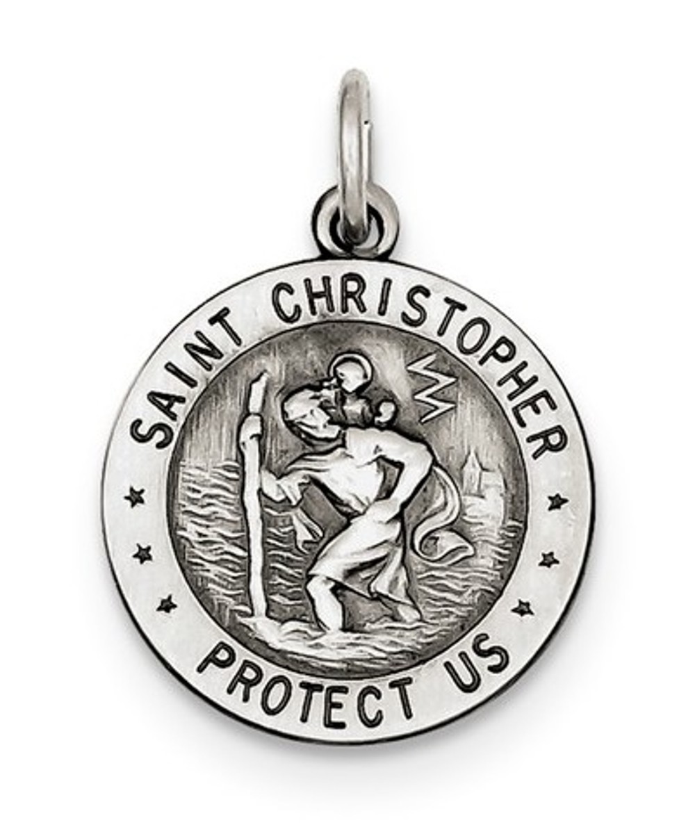 Sterling Silver St. Christopher US Coast Guard Medal (25X20MM)