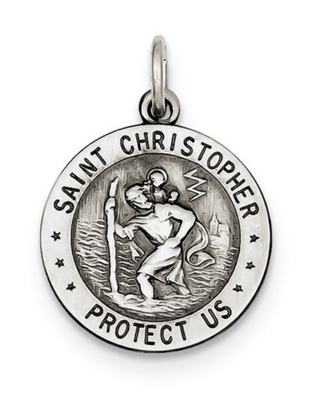 Sterling Silver St.Christopher US Army Medal Pendant (25X20MM)