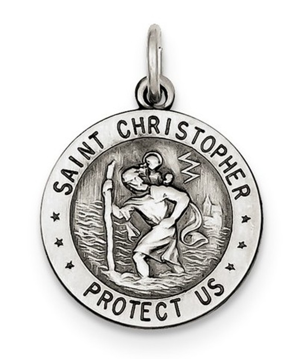 Sterling Silver St.Christopher US Air Force Medal (25x20MM)