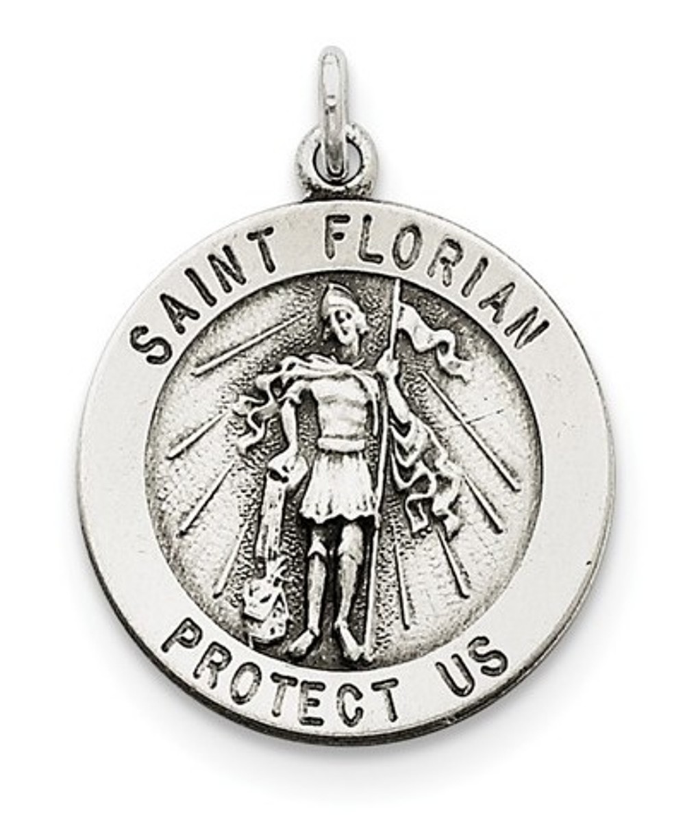 Sterling Silver Saint Florian Medal ( 23X23MM)
