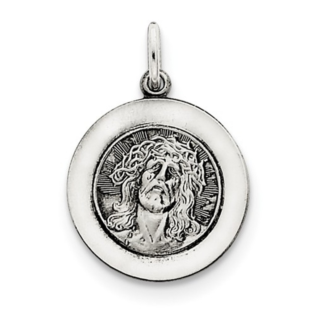 Sterling Silver Antiqued Ecce Homo Medal