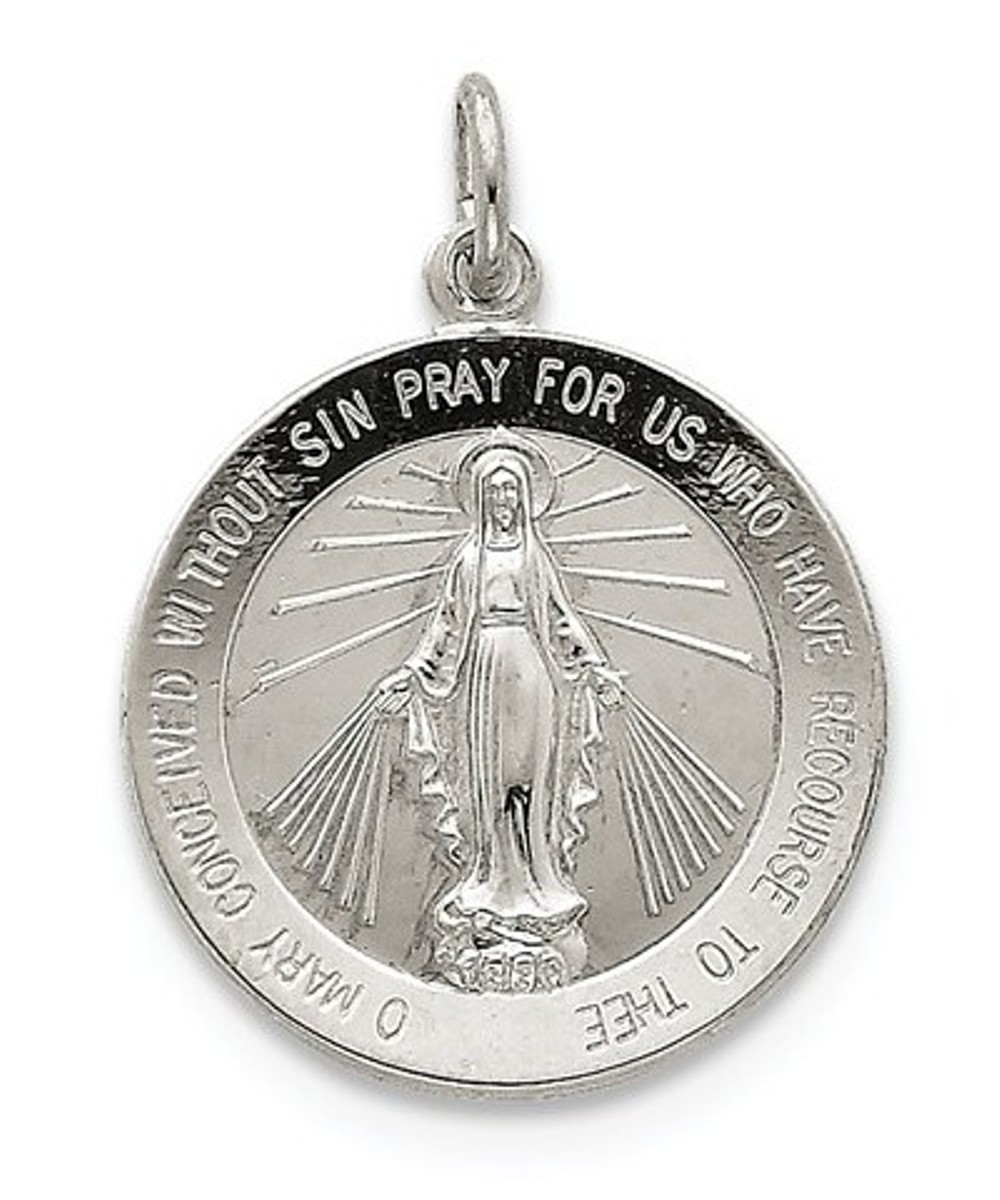 Sterling Silver Miraculous Medal (29X21MM)
 img title=QC5517