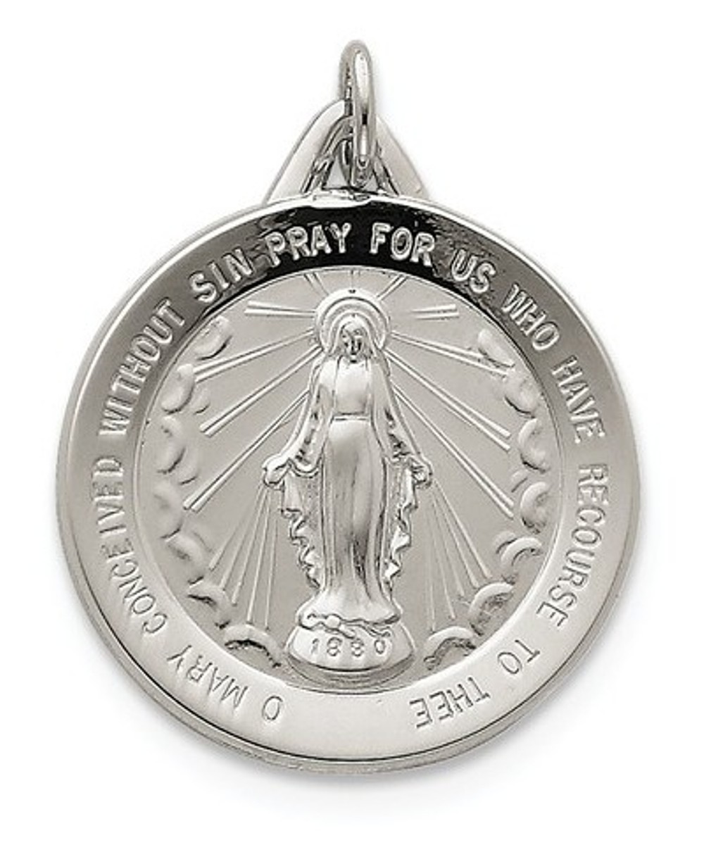 Sterling Silver Miraculous Medal (33X25MM)
 