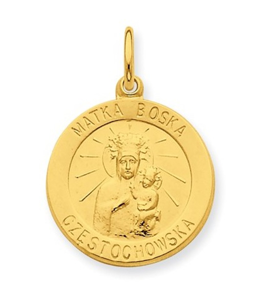 Sterling Silver and 24k Gold -plated Matka Boska Medal