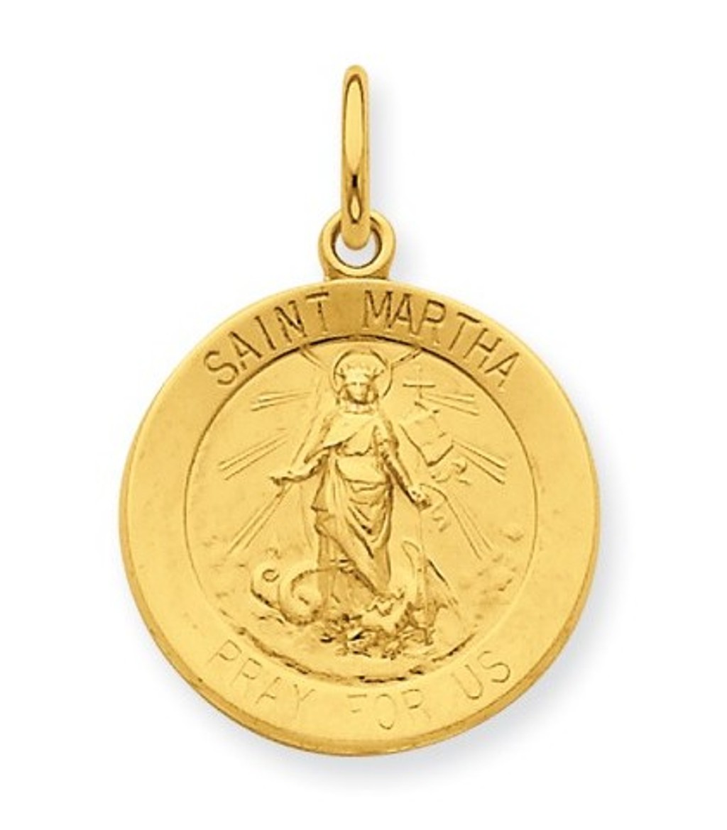 Sterling Silver and 24k Gold -plated Saint Martha Medal