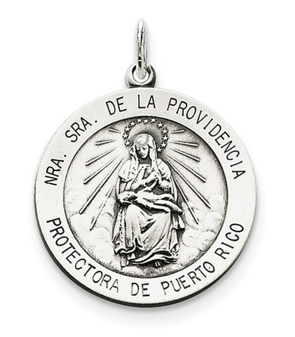 Sterling Silver Antiqued De La Providencia Medal