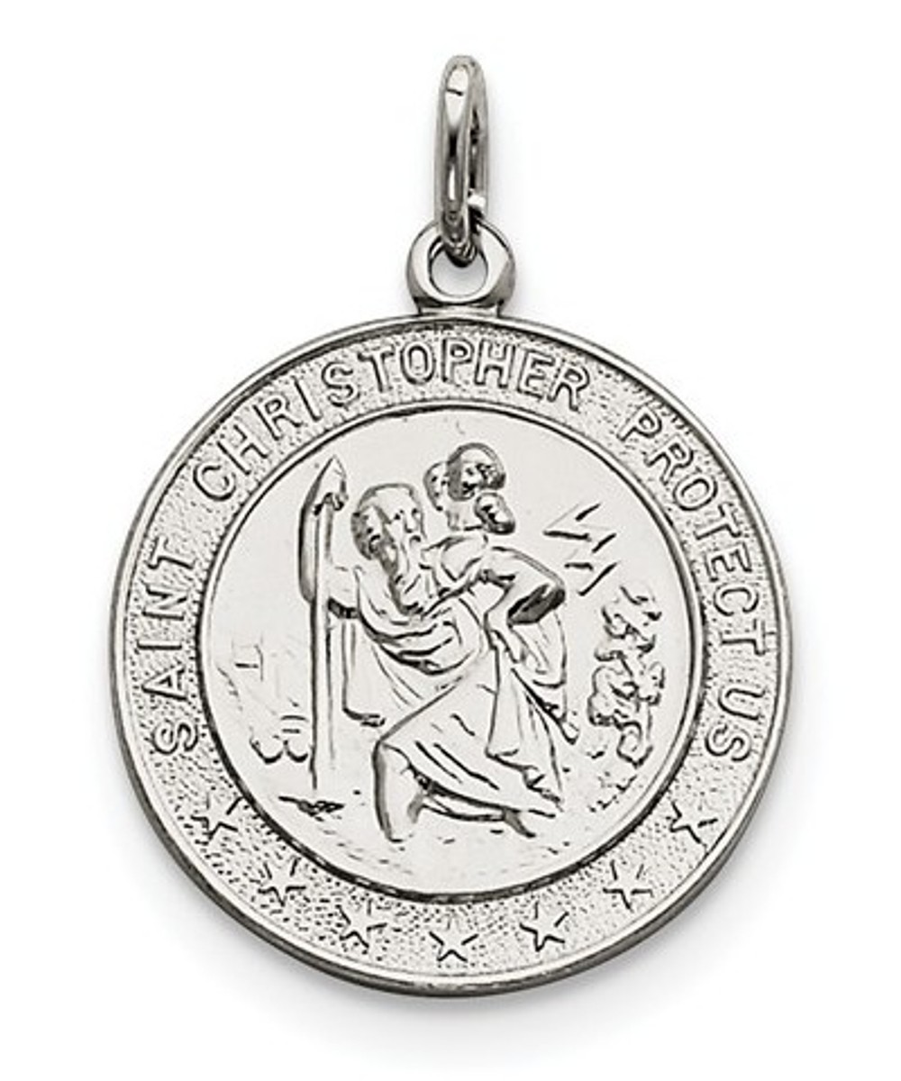 Sterling Silver Saint Christopher Medal (30X21MM)