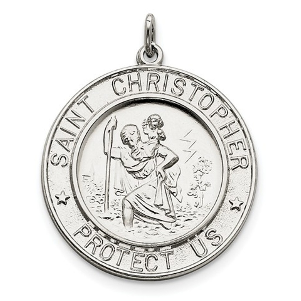 Sterling Silver St. Christopher Medal (40X33MM)