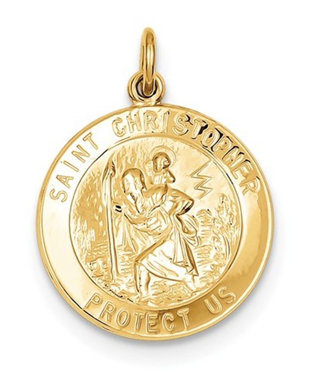 24k Gold-Plated Sterling Silver St. Christopher Medal (30x22MM)