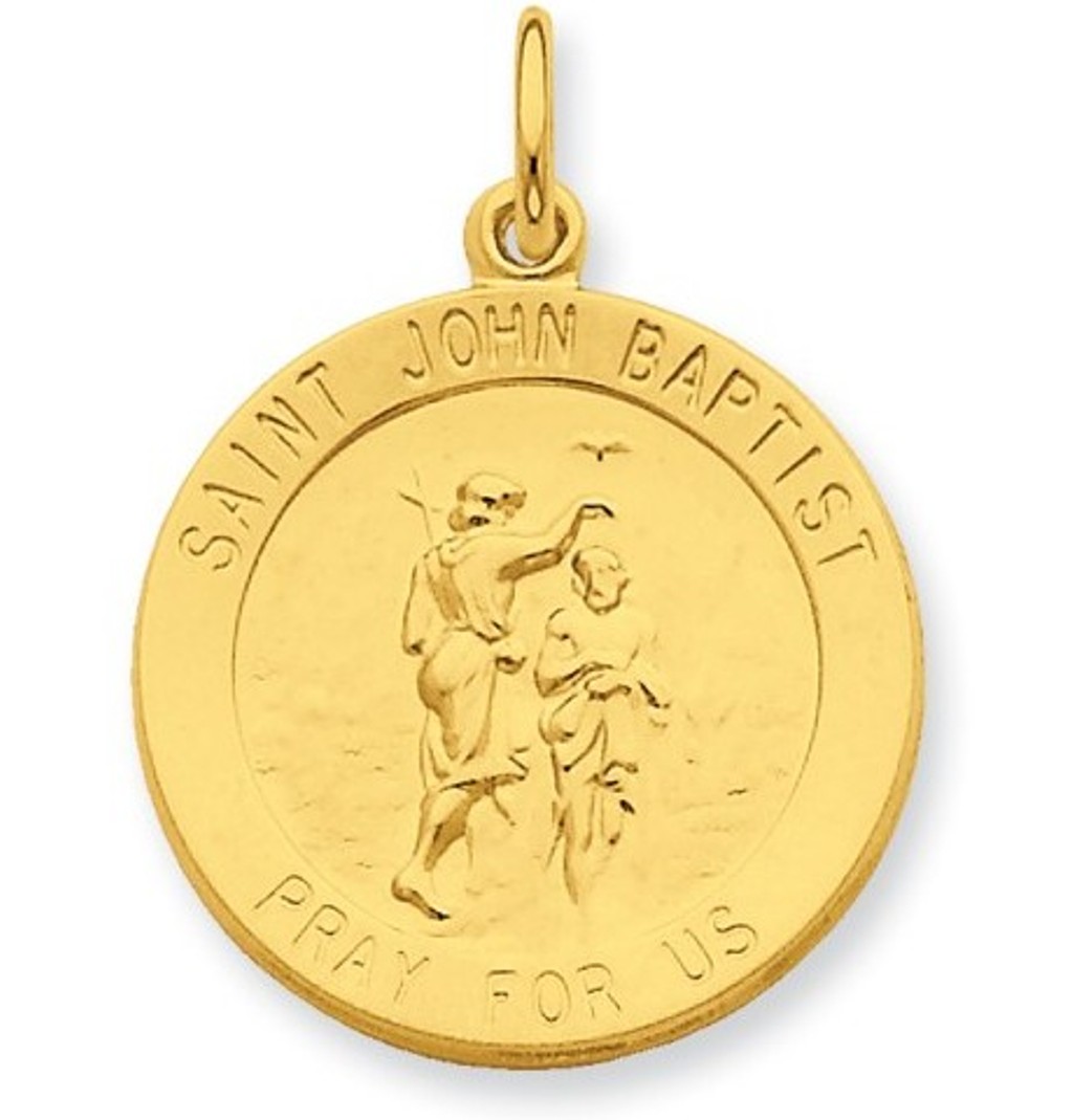 24k Gold-plated Sterling Silver St. John Baptist Medal