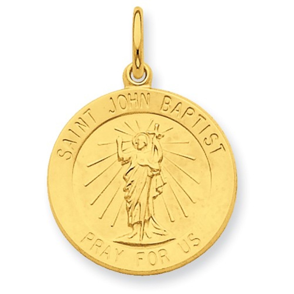 24k Gold-plated Sterling Silver St. John Baptist Medal