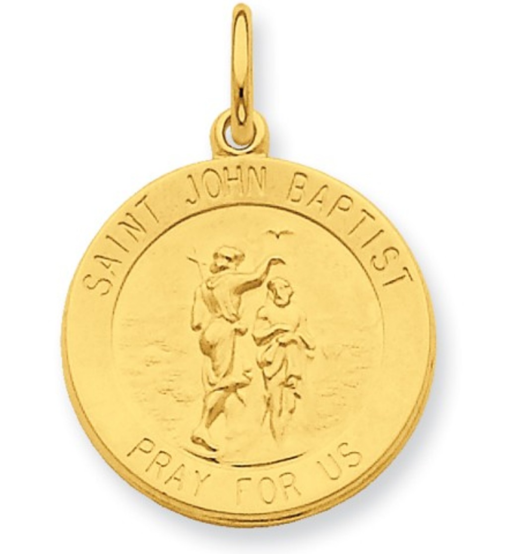 24k Gold-plated Sterling Silver St. John Baptist Medal