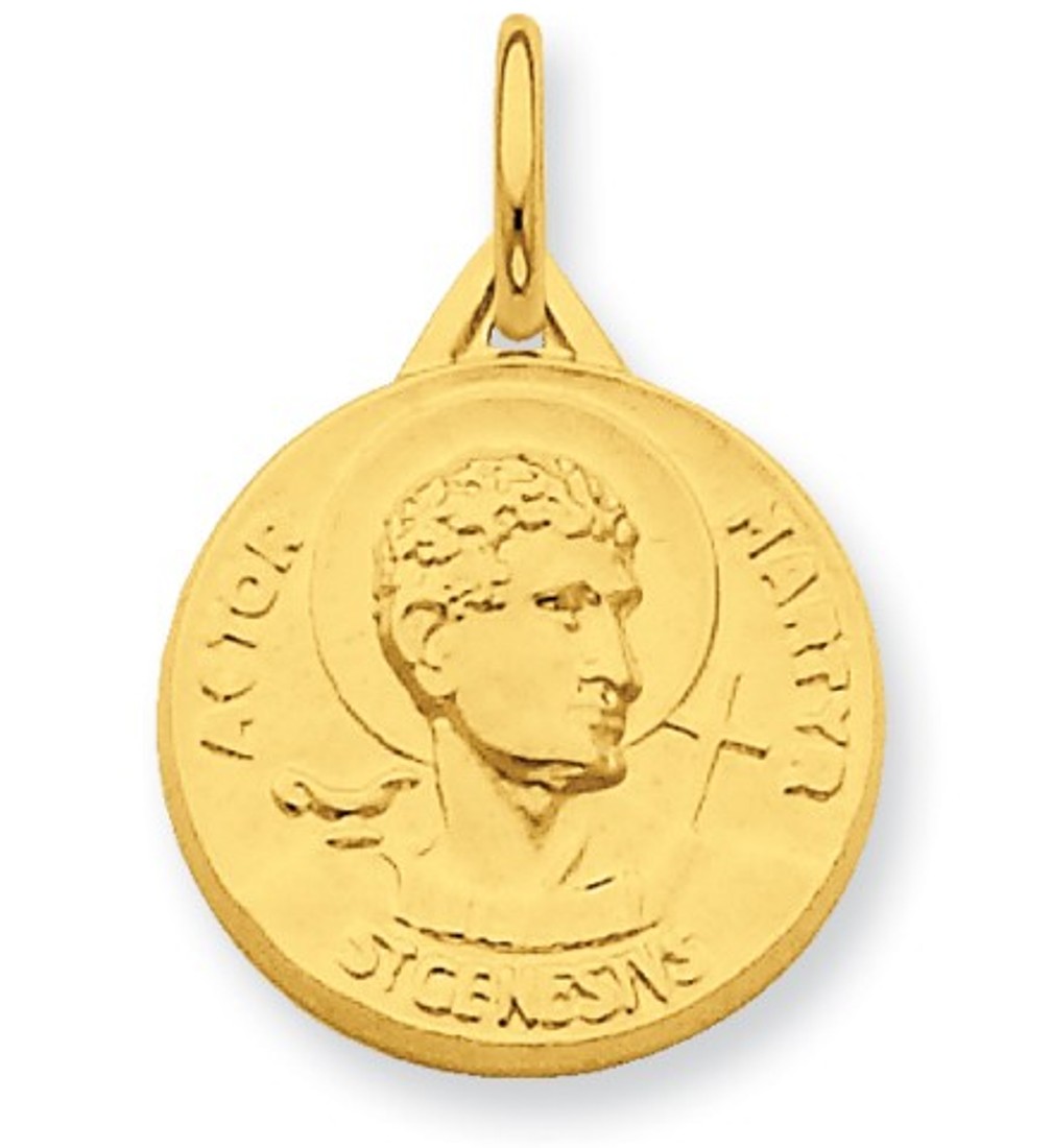 24k Gold-plated Sterling Silver Saint Genesius Medal