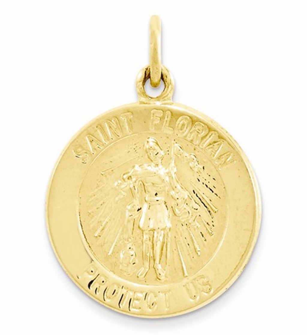 24k Gold-plated Sterling Silver Saint Florian Medal