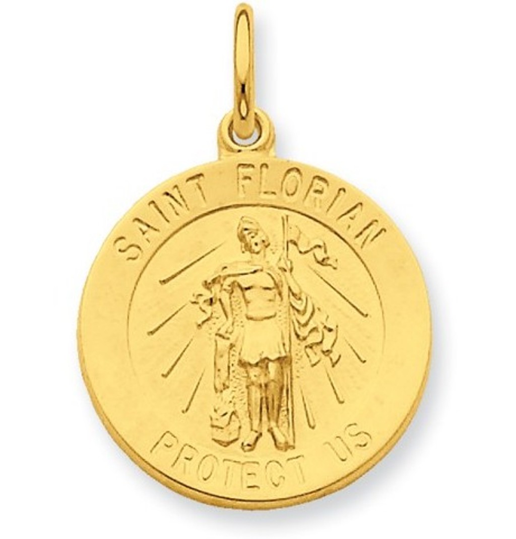 24k Gold-plated Sterling Silver Saint Florian Medal