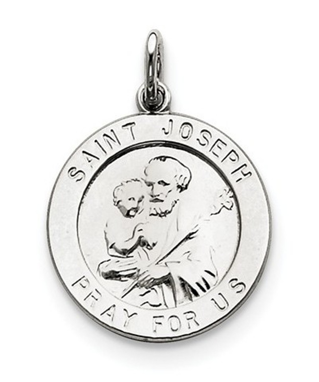 Sterling Silver Saint Joseph Medal (26X20 MM)