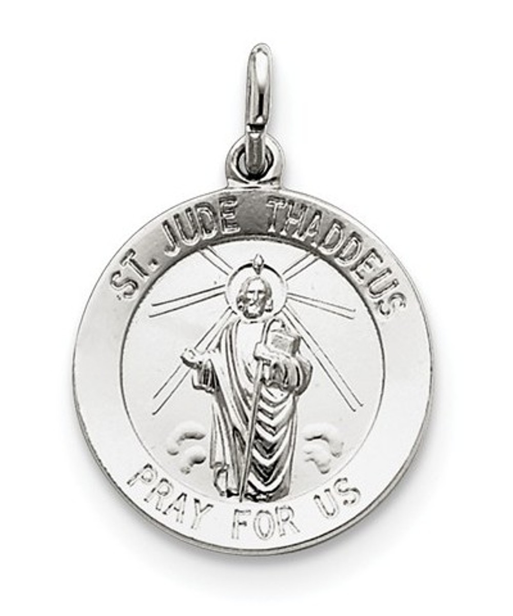 Sterling Silver Saint Jude Thaddeus Medal (26X19MM)