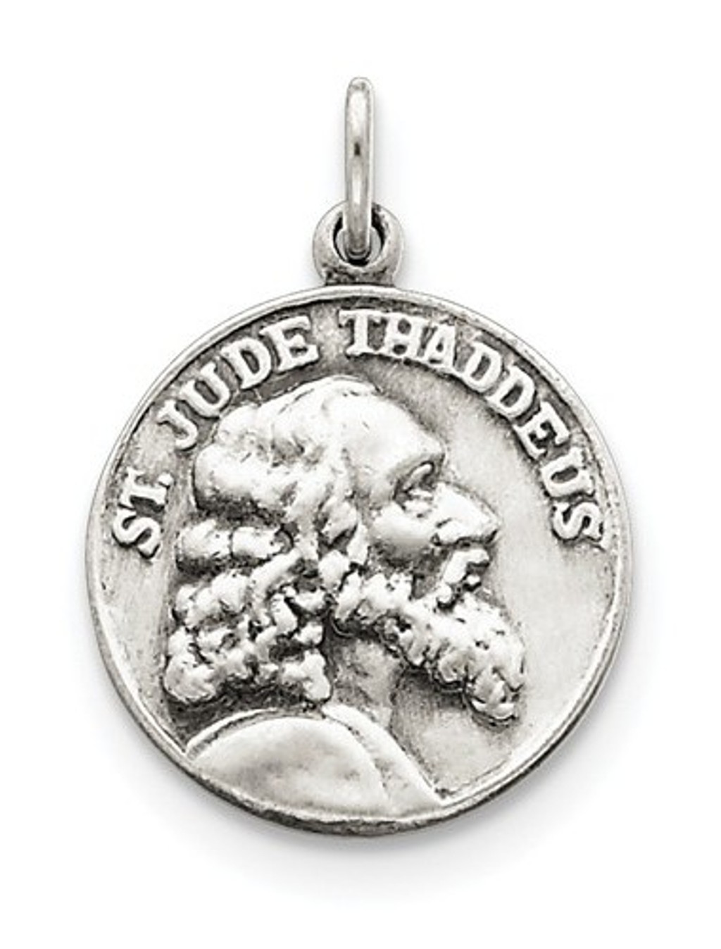 Sterling Silver Saint Jude Thaddeus Medal (26X20MM)
 img title=QC5694