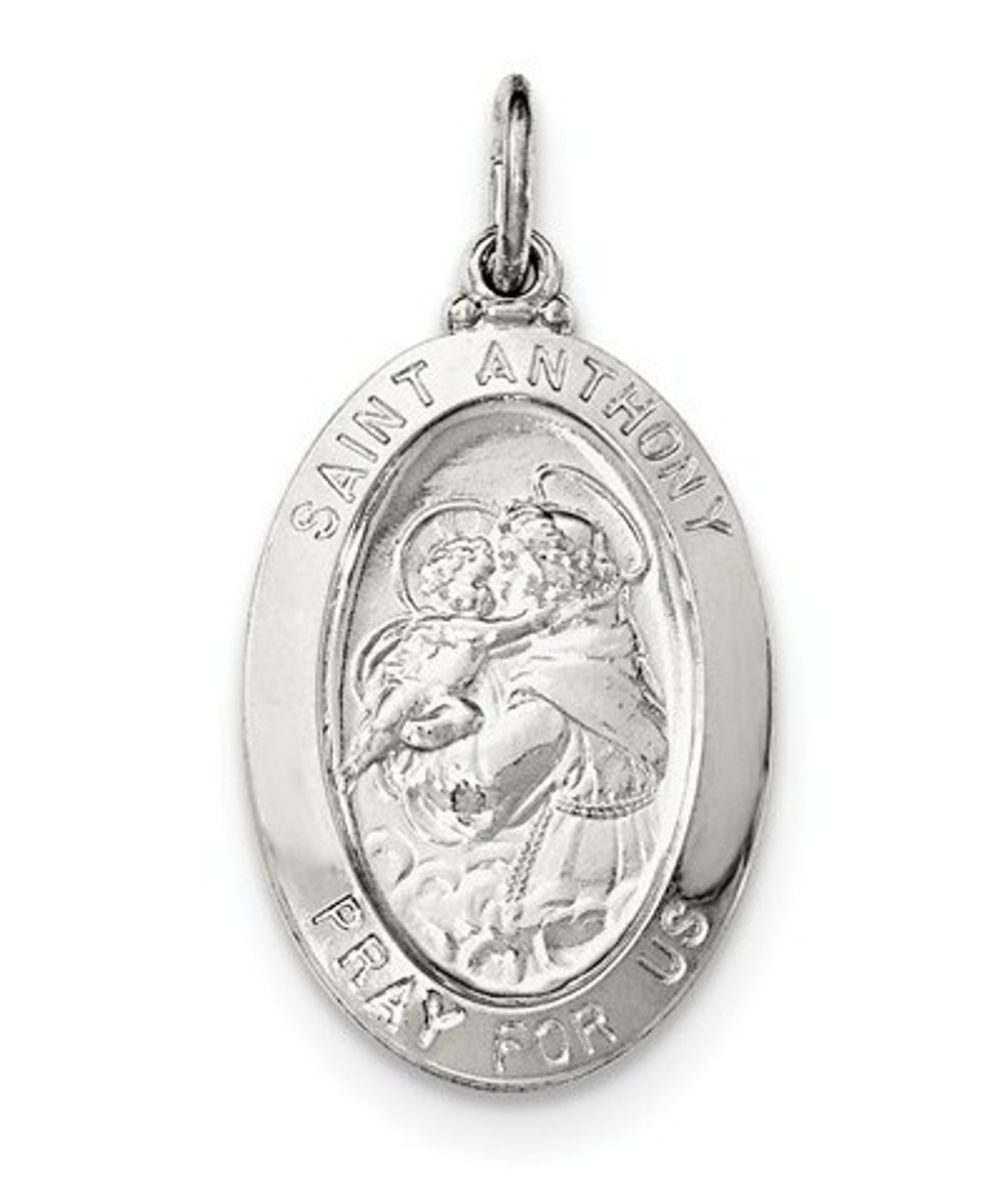 Sterling Silver Saint Anthony Medal (35X20MM) 