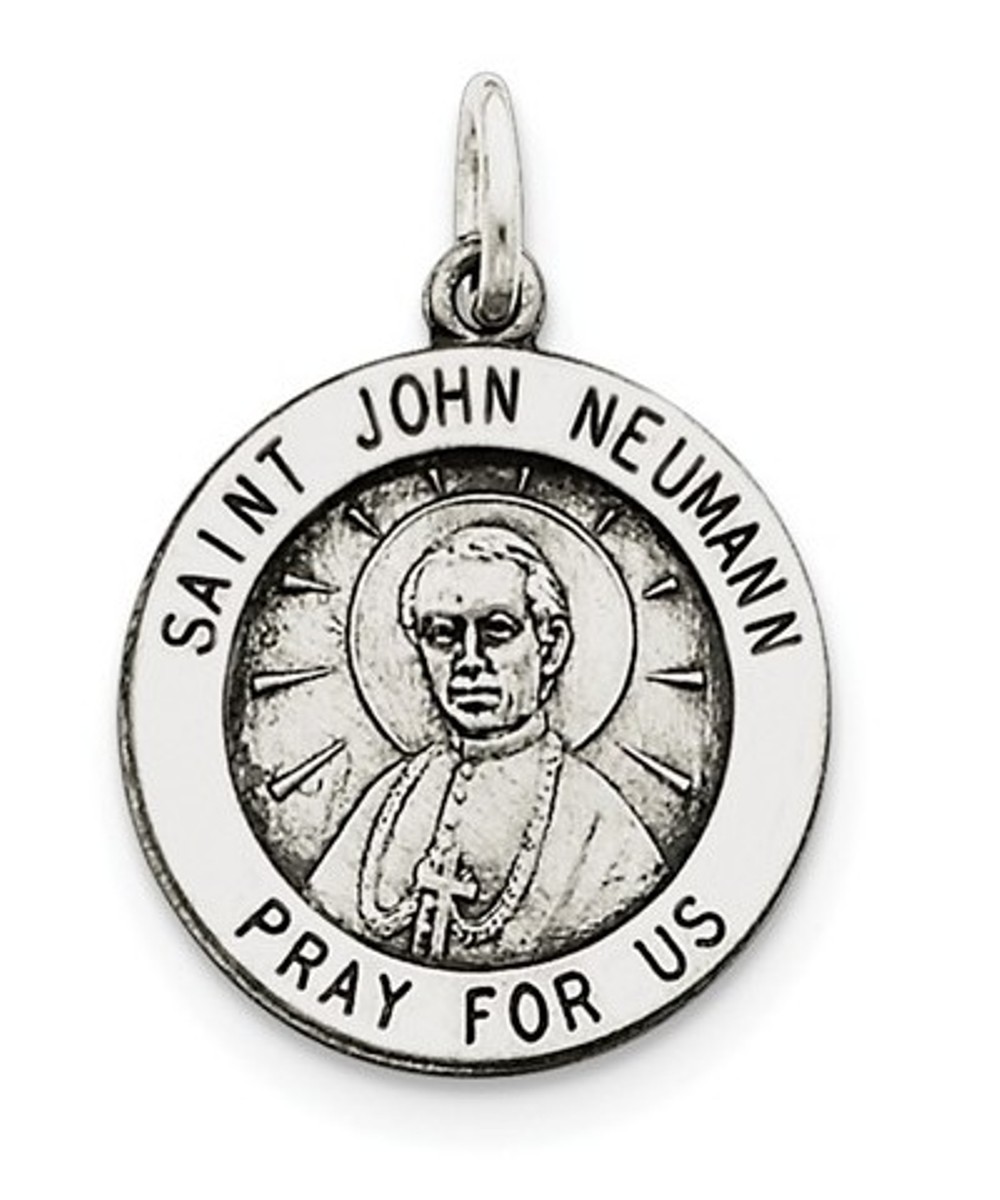 Sterling Silver Antiqued Saint John Neumann Medal (25X20MM)
